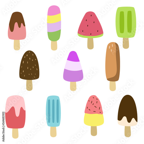 cute colorful ice cream vector elements  © finatarastic