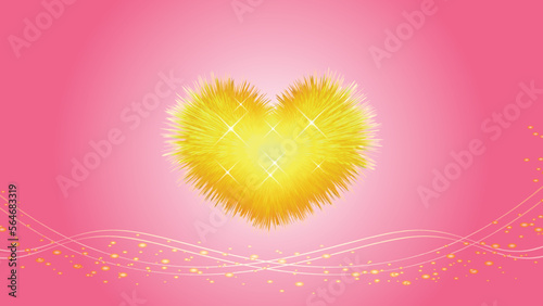Furry Heart on Pink Background