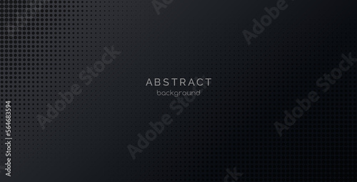 Halftone dotted black background. Vector abstract texture, minimal pixelated technology pattern