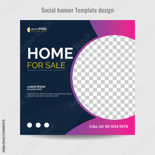 Modern home for sale social media instagram post banner