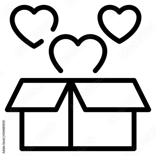 Fotografie donation box outline icon