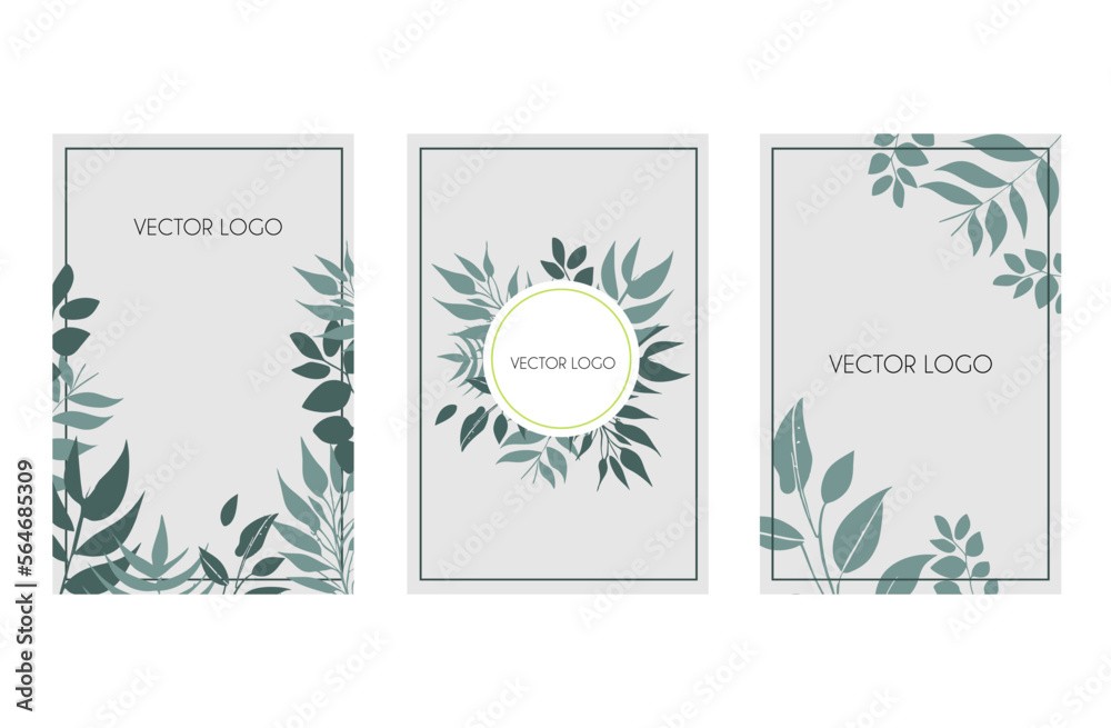 Vector tropical vertical banners with monsteras and croton leaves on black. Exotic design for cosmetics, healthcare products. Can be used as a wedding or summer backdrop. Best for Spa Packing