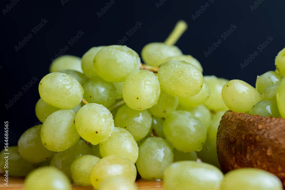 Fresh sweet green grapes, close up Fresh sweet green grapes, close up