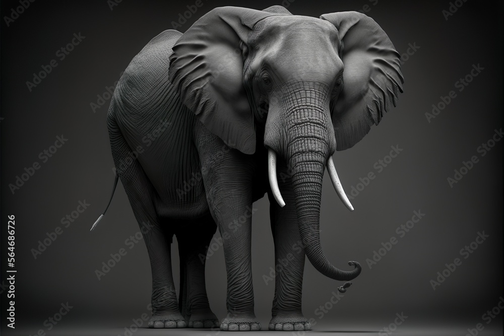 Full body portrait of an elephant