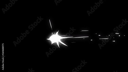 Flashes of machine gun fire with flying shell casings. Animation of active shooting from rifle weapons. The stock effect of combat operations for imposition on weapons. 4k video with alpha channel.