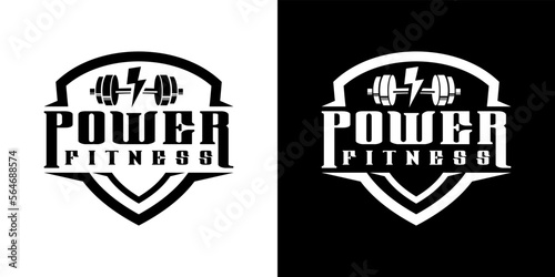 Fitness and Bodybuilding Vector Logo design inspiration.strength and fitness