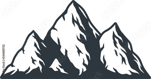 Monochrome vector mountain or rock