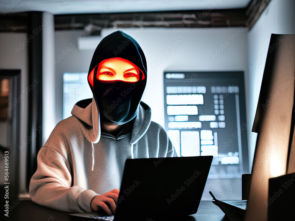 Mysterious hacker in a mask and hoodie. Mysterious hacker in a mask and hoodie.