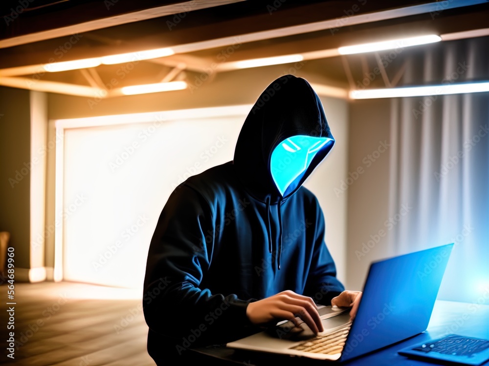 Mysterious hacker in a mask and hoodie. Mysterious hacker in a mask and hoodie.