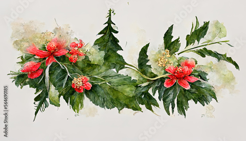 Christmas floral frame