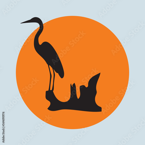Egret Perched in the Water