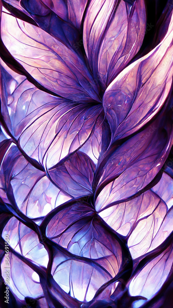 Purple gradient glass fractal colorful photo realistic illustration Generative AI Content by Midjourney