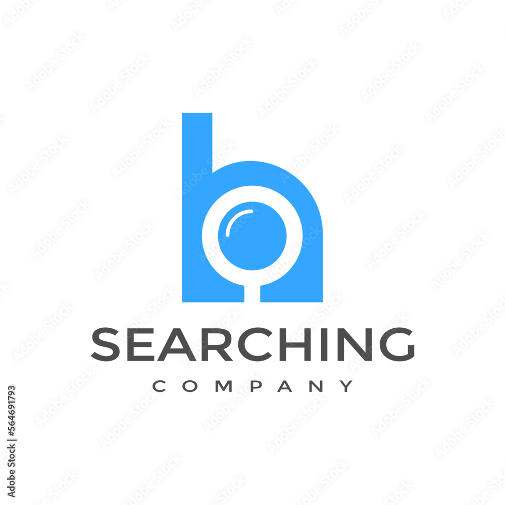 H Letter or font with magnifying glass vector logo template. This alphabet can be used for searching, discovery business.