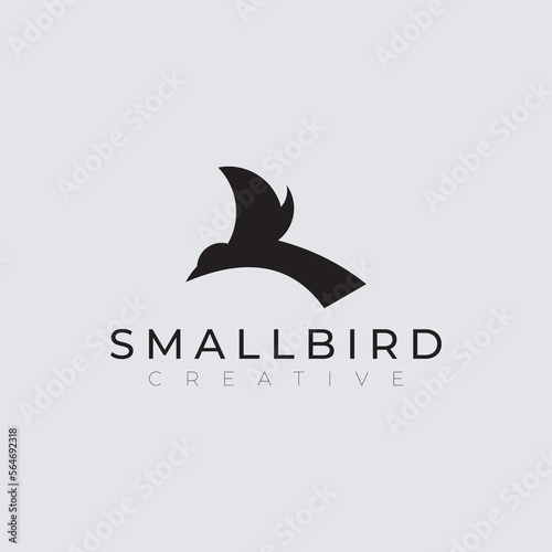 abstract silhouette flying smallbird illustration ..exotic flying smallbird isolated on white background