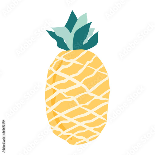 Cute pineapple ananas cartoon character icon vector doodle