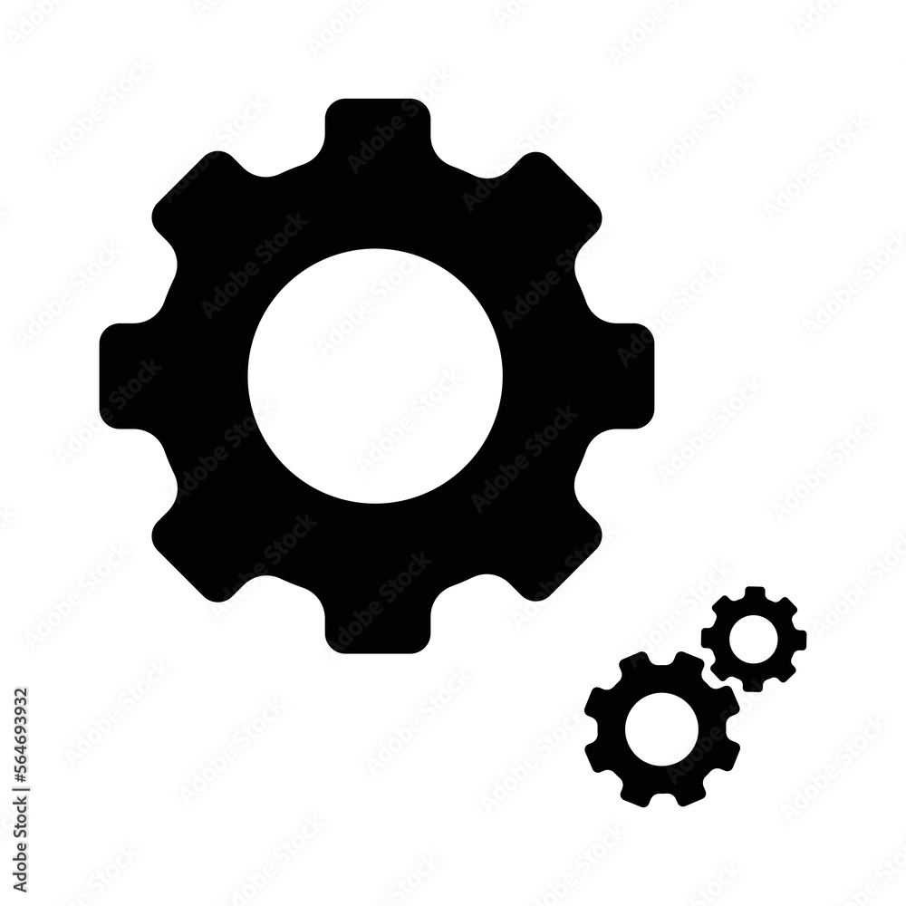 Settings icon with additional gear icon , symbol for web flat design Settings icon with additional gear icon , symbol for web flat design