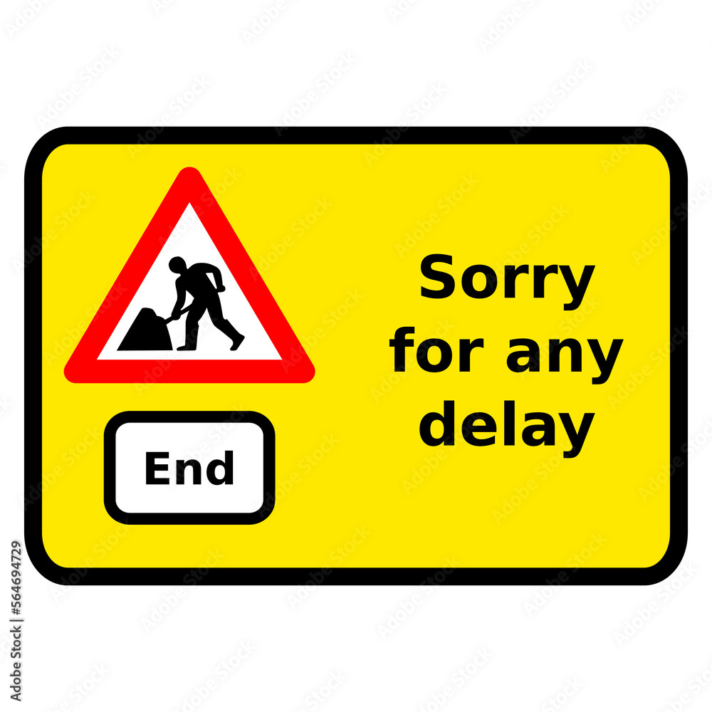 Vector graphic of a rectangular yellow sign warning of end of road works and any temporary restrictions including speed limits Vector graphic of a rectangular yellow sign warning of end of road works and any temporary restrictions including speed limits