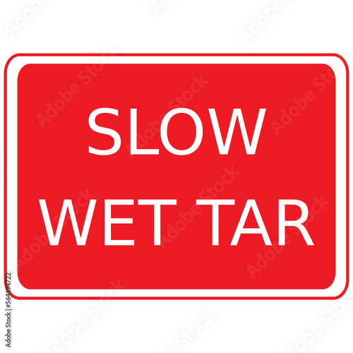 Vector graphic of a red rectangular sign warning of a temporary hazard at road works