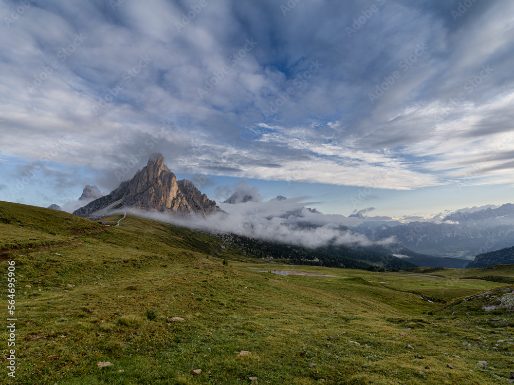 Passo Giau view with some low clouds