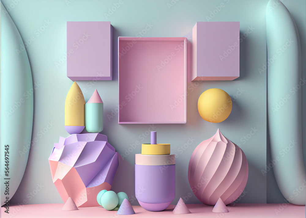 Blank space Portrait Photo Frames pop soft style, AI Generated