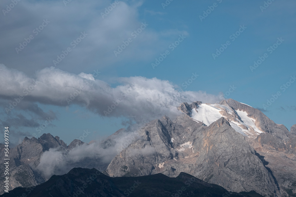 Marmolada glacier and some clouds on the summit