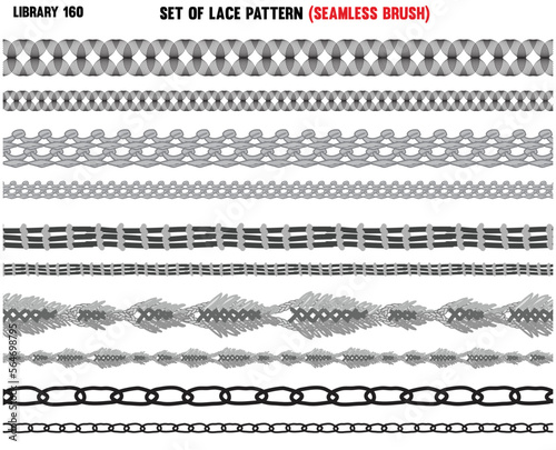 BRAIDED KNITTED- WOVEN PATTERN CORD, ROPE, CABLE SEAMLESS BRUSH IN EDITABLE VECTOR
