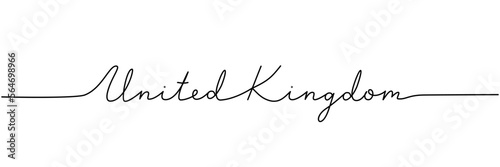 United Kingdom - word with continuous one line. Minimalist drawing of phrase illustration. United Kingdom country - continuous one line illustration.