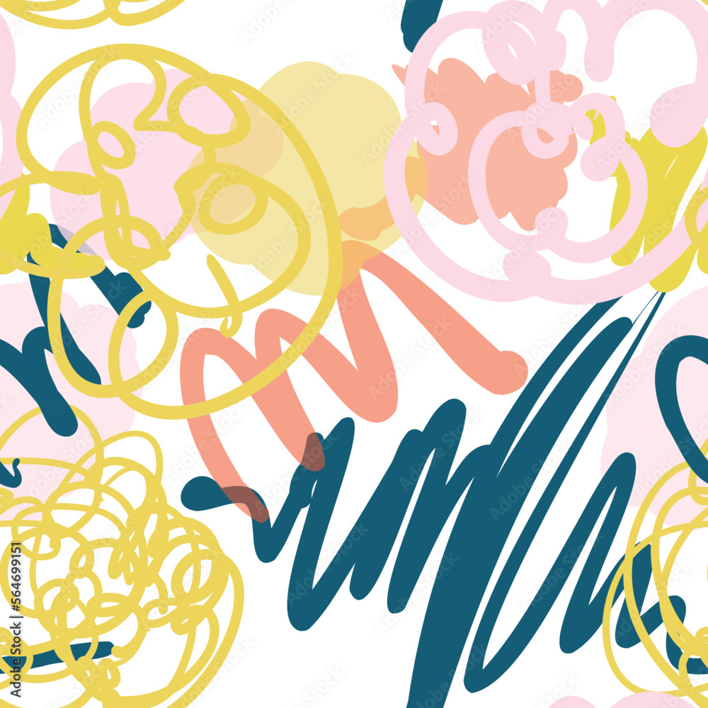 Fototapeta premium Set of seamless vector ornaments flower garden