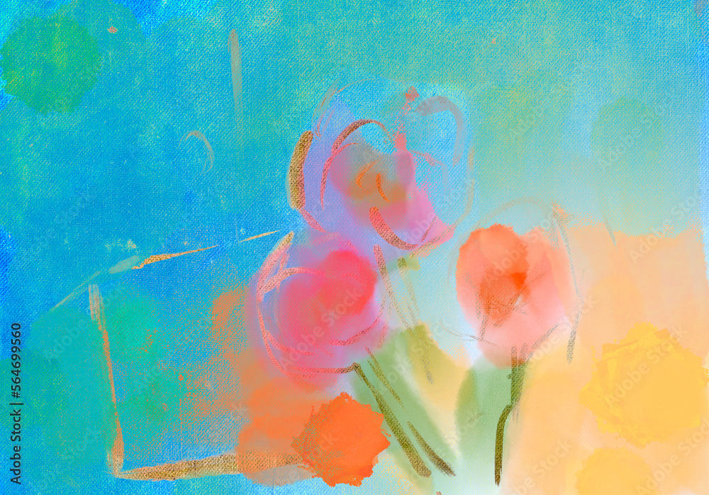 Abstract background with flowers