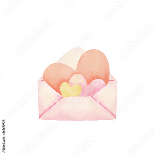 Fototapeta Naklejka Na Ścianę i Meble -  Heart Set In Pink Envelope
