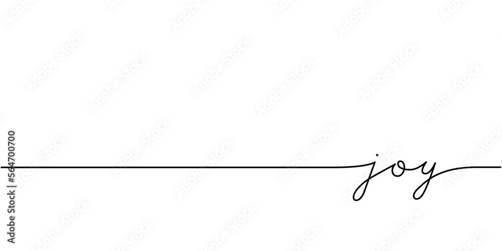 Joy word - continuous one line with word. Minimalistic drawing of phrase illustration. Joy word - continuous one line with word. Minimalistic drawing of phrase illustration.