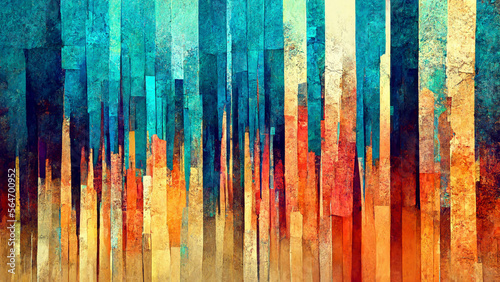 Textured multi colorful abstract color spectrum lines illustration Generative AI Content by Midjourney