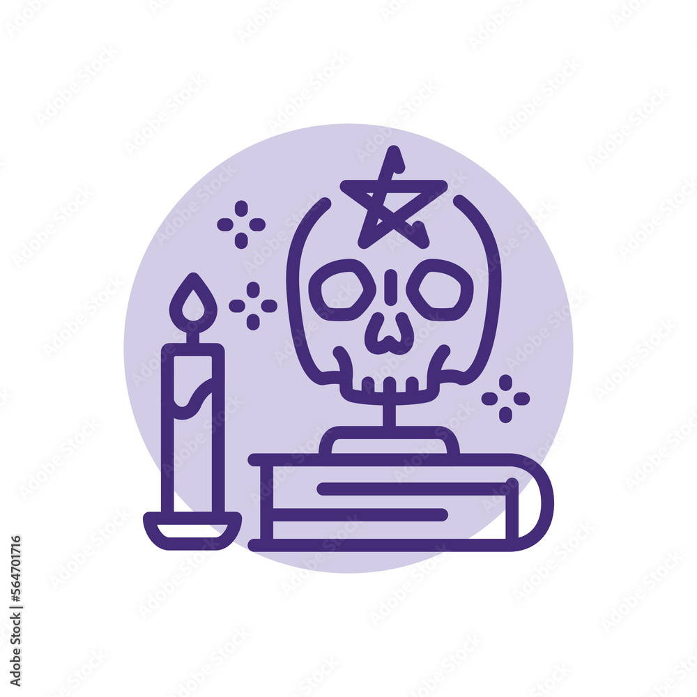 Satanism line icon. Isolated vector element. Satanism line icon. Isolated vector element.