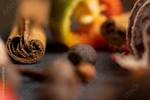 Aromatic cinnamon spices in cooking