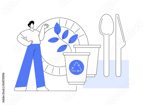 Biodegradable disposable tableware abstract concept vector illustration.