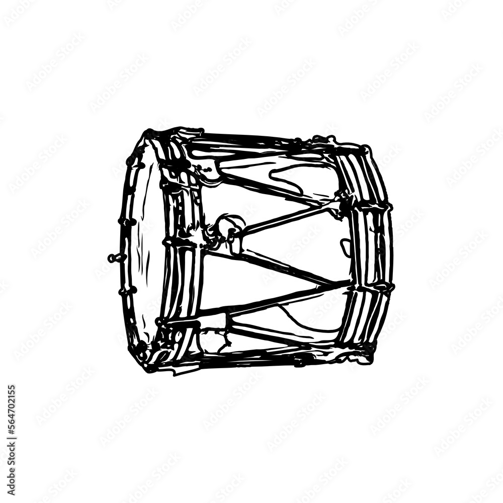 Black and white sketch of a traditional musical instrument with a transparent background Black and white sketch of a traditional musical instrument with a transparent background