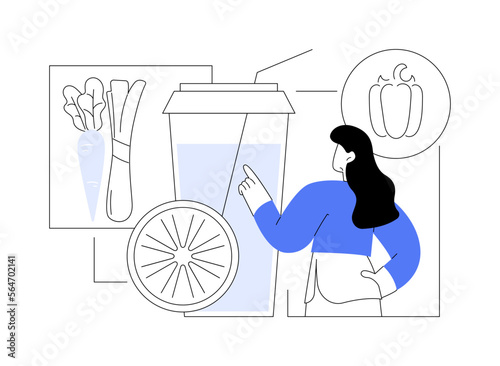 Raw veganism abstract concept vector illustration.