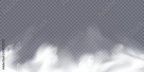 Vector isolated smoke PNG. Texture of white smoke on a transparent background. FOR web design and illustrations.