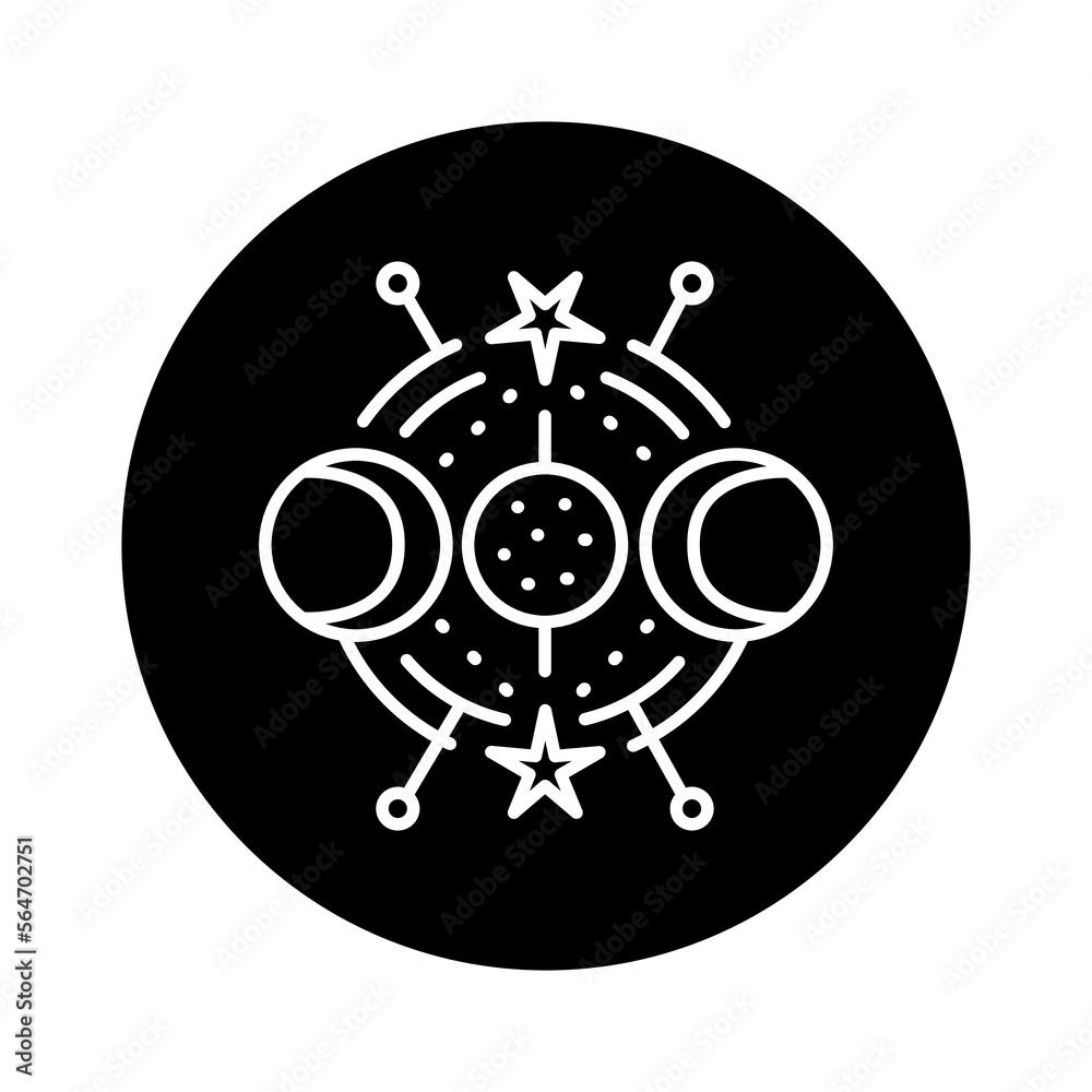 Mystical ornament line icon. Isolated vector element. Mystical ornament line icon. Isolated vector element.