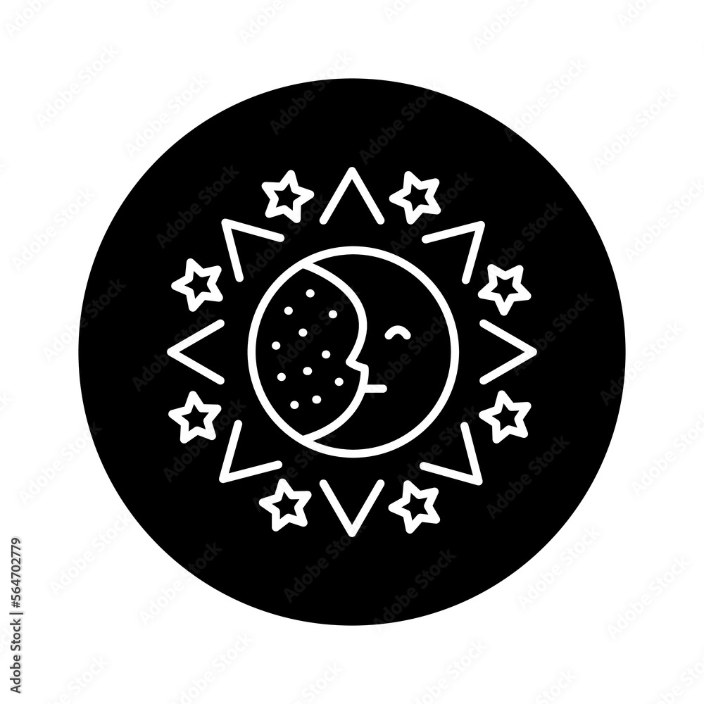 Mystical ornament line icon. Isolated vector element. Mystical ornament line icon. Isolated vector element.