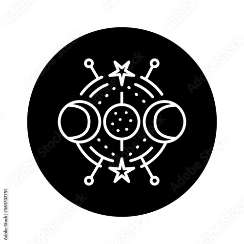 Mystical ornament line icon. Isolated vector element.