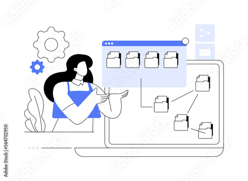 Document management soft abstract concept vector illustration.