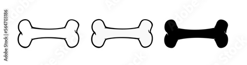 Vector drawings of bones. Dog bone. Cartoon Dog Bone. Silhouette bone. Bone outline.