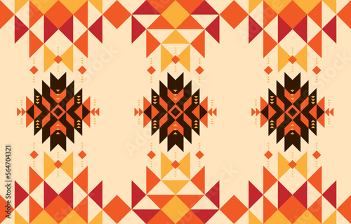 Ethnic indigenous geometric pattern. Geometry seamless pattern. Design for indigenous style, fabric, boho, carpet, ikat, tribal, batik, vector, illustration, pattern style