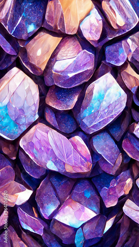 Beautiful purple colorful crystal mosaic background illustration Generative AI Content by Midjourney
