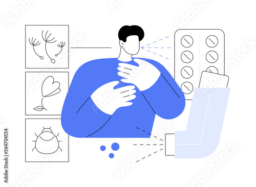 Medicine for bronchial asthma abstract concept vector illustration.
