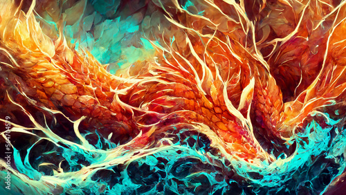 Beautiful Abstract dragon scales background illustration Generative AI Content by Midjourney
