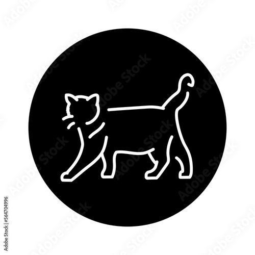 Happy cat standing color line icon. Pictogram for web page