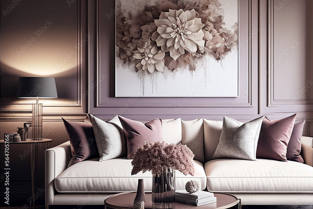 Purple And Silver Living Rooms