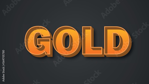 3d gold text effect  logo 